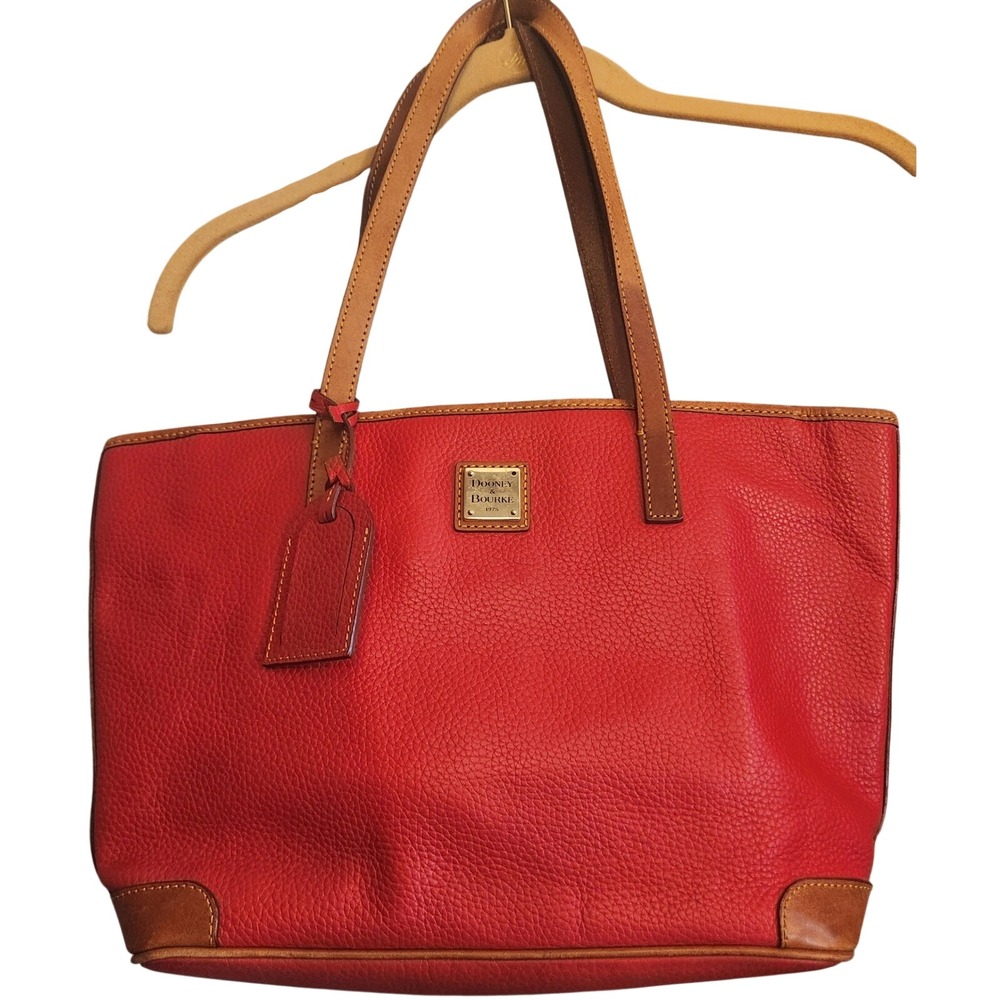 Dooney & Bourke Tote Bag Women Medium Red Good Pebbled Leather Classic Purse